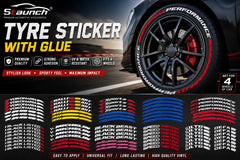 Universal Car Tyre Letter Sticker Kit with Adhesive Glue