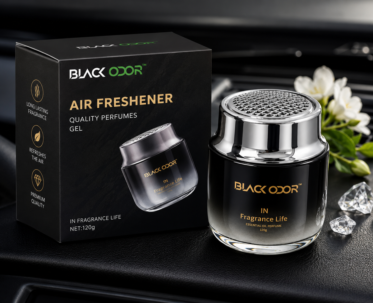 Black Odor Premium Gel Car Air Freshener