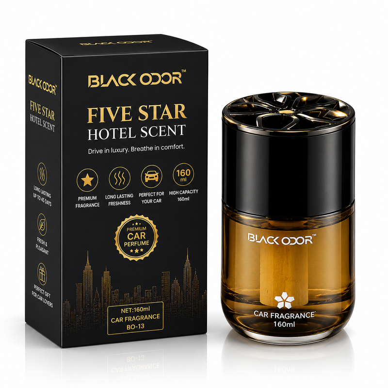 Black Odor Five Star Hotel Scent Liquid Car Air Freshener