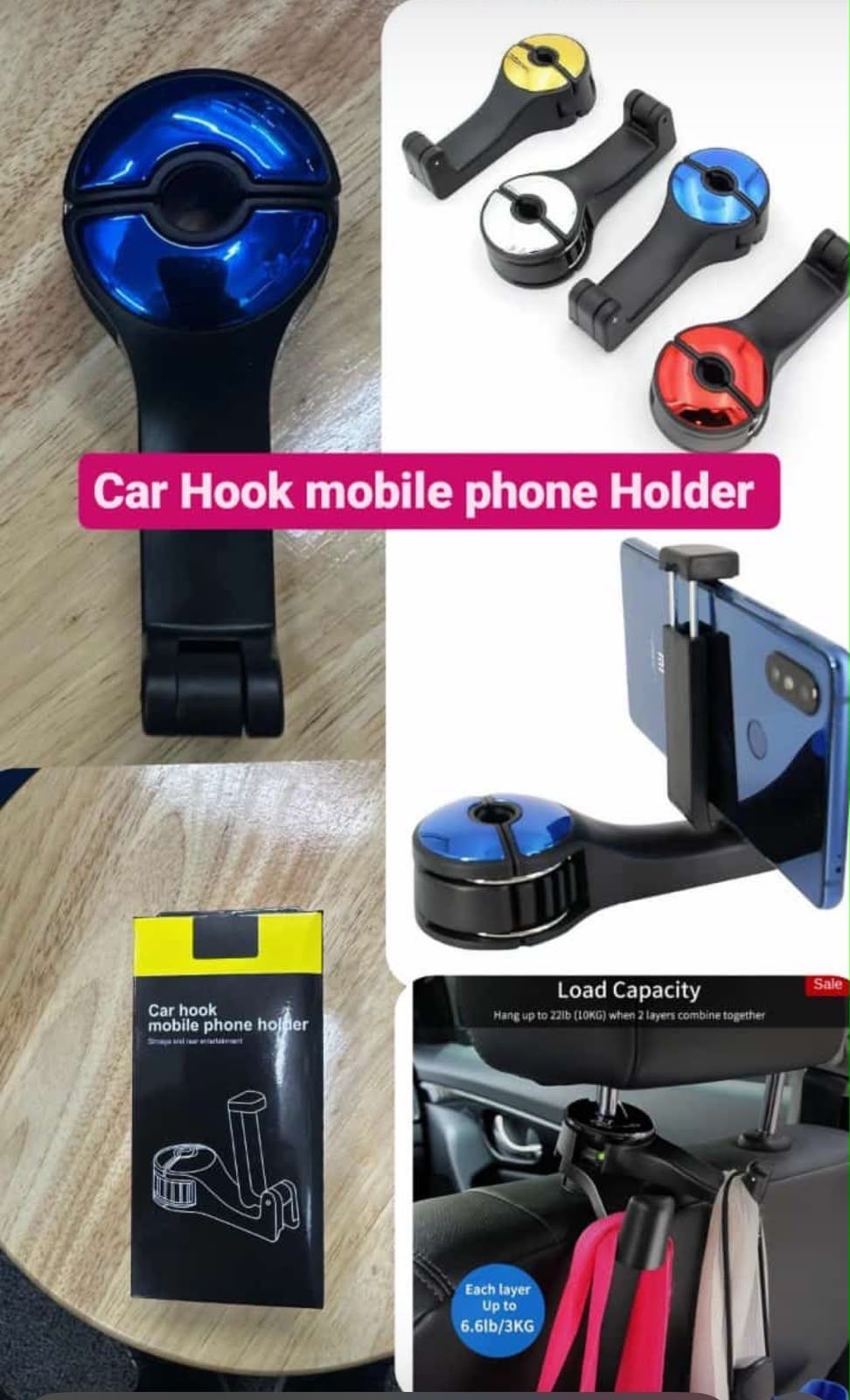 Car Hook Mobile Phone Holder