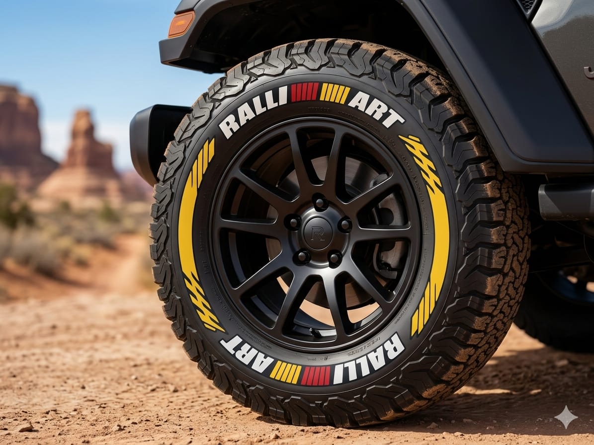 Universal Car Tyre Letter Sticker Kit with Adhesive Glue